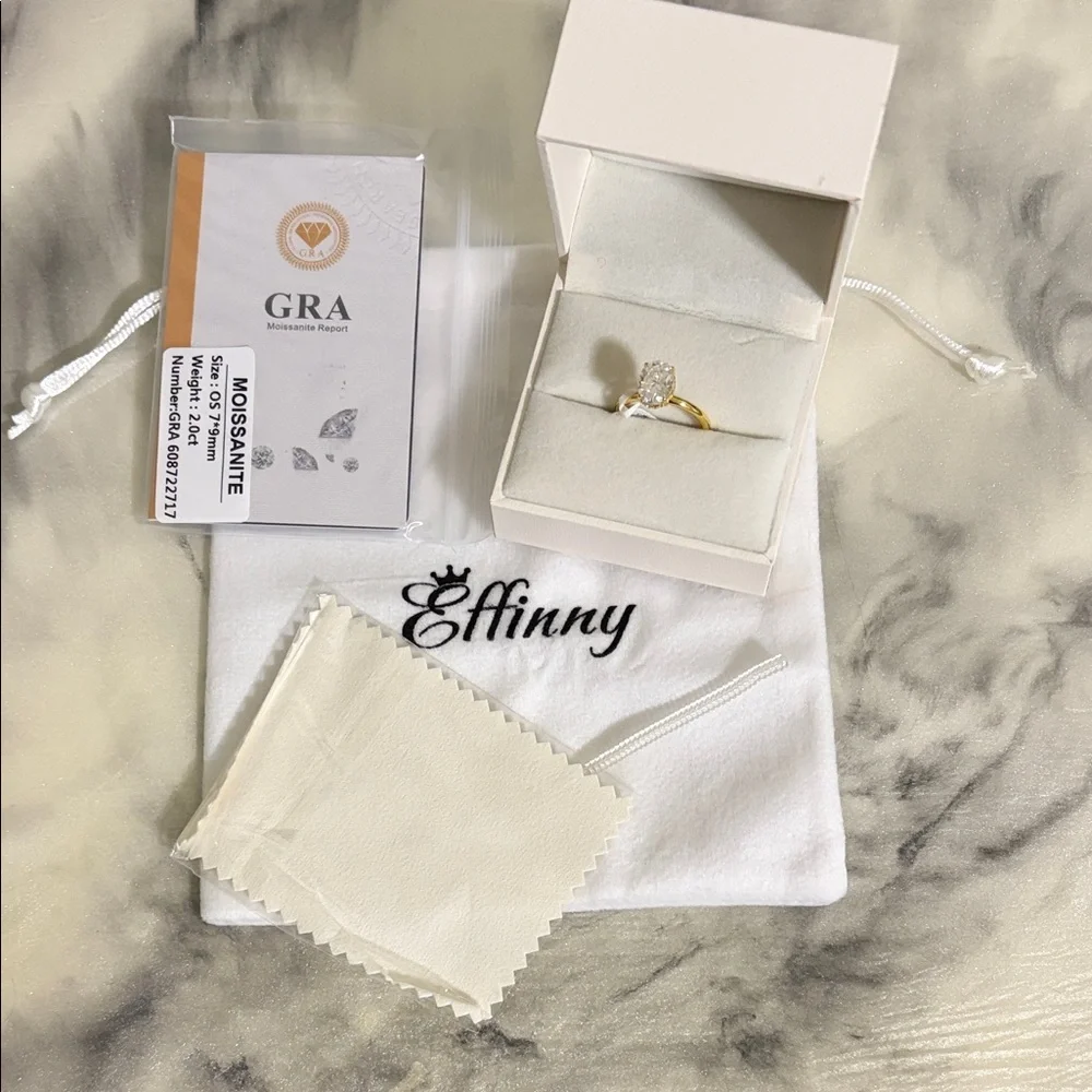 Gold Moissanite Ring Size 6 - Picture 1 of 7